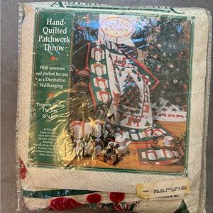 Hand-Quilted Patchwork Throw - Festive Red and Green Country Classics